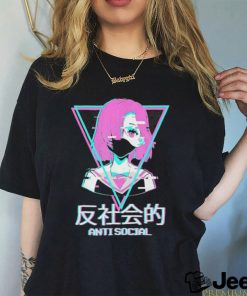 Antisocial Vaporwave Anime Girl Japanese Aesthetic T Shirt