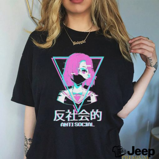 Antisocial Vaporwave Anime Girl Japanese Aesthetic T Shirt