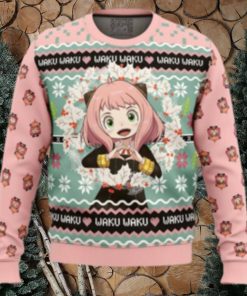 Anya Forger Waku Waku Spy X Family Ugly Christmas Sweater