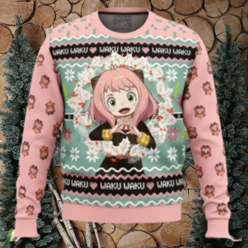 Anya Forger Waku Waku Spy X Family Ugly Christmas Sweater