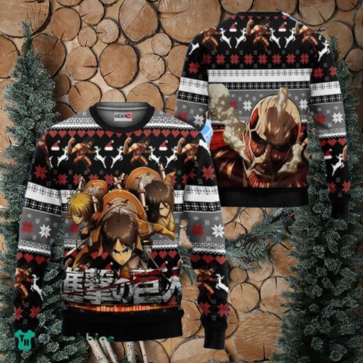 Aot Squad Christmas Pull Et Ugly Christmas Sweater Capuche Attaque D’anime Sur Les Cadeaux De Noel Titan Pour Les Enfants