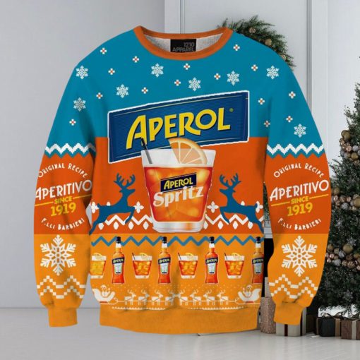 Aperol Spritz Orange Fun Ugly Christmas Sweater, Gift for Christmas Holiday