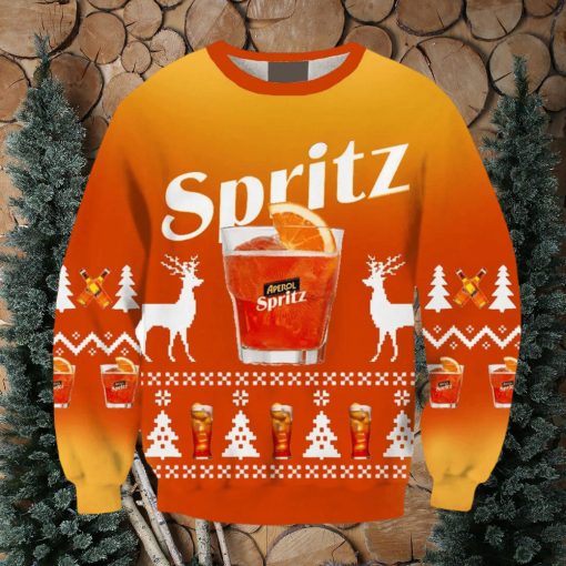 Aperol Spritz Ugly Christmas Sweater, Gift for Christmas Holiday