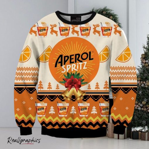 Aperol Spritz Ugly Christmas Sweater, Gift for Christmas Party