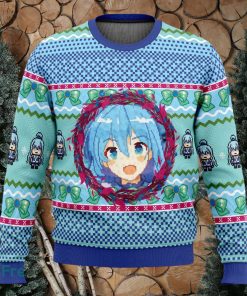 Aqua KonoSuba Sweater Xmas Funny All Over Print Gift For Fans Ugly Christmas