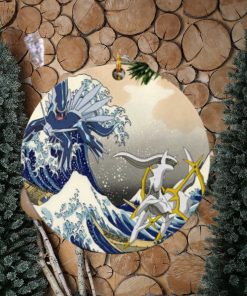 Arceus Vs Dialga Pokemon The Great Wave Japan Perfect Gift For Holiday Ornament