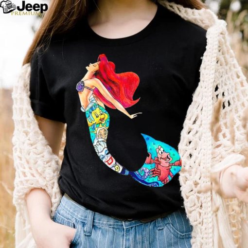 Ariel Mermaid Princess cartoon art shirt