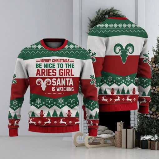 Aries Girl All Merry Christmas Be Nice Sweater Trending For Men And Women Gift Holidays