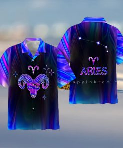 Aries Zodiac Ultra Holo Star Hawaii Gift For Summer Shirt