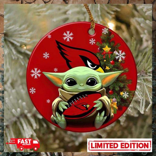 Arizona Cardinals Baby Yoda NFL 2023 Christmas Tree Decorations Ornament