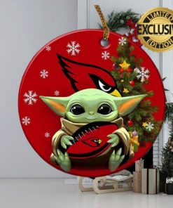 Arizona Cardinals Baby Yoda NFL Gifts For Fan Ceramic Christmas Tree Decorations Ornament