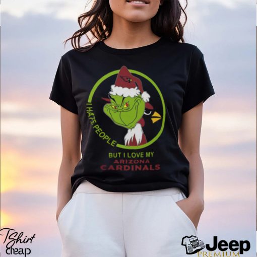 Arizona Cardinals NFL Christmas Grinch Shirt I Hate People But I Love My Arizona Cardinals Shirt