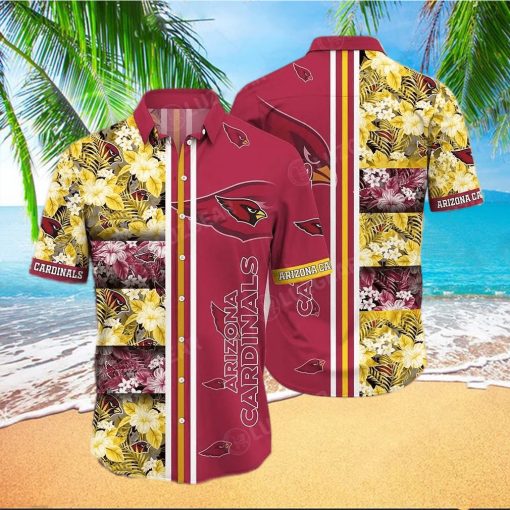 Arizona Cardinals Nfl Graphic Tropical Patterns Hawaiian Shirt 3D Printed Beach Shirt Arizona Cardinals Gifts – Family Gift Ideas That Everyone Will Enjoy