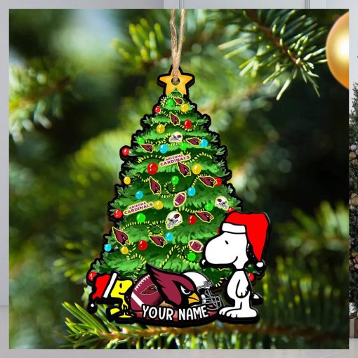 Arizona Cardinals Personalized Your Name Snoopy And Peanut Ornament Christmas Gifts For NFL Fans SP161023129ID03