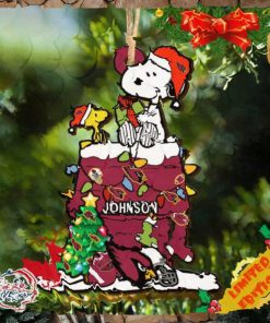 Arizona Cardinals Snoopy NFL Christmas Ornament Personalized Your Name