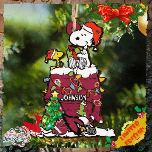 Arizona Cardinals Snoopy NFL Christmas Ornament Personalized Your Name