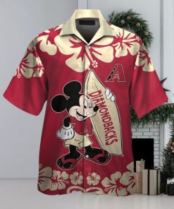 Arizona Diamondbacks Mickey Mouse Short Sleeve Button Up Tropical Hawaiian Shirt
