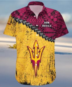 Arizona State Sun Devils NCAA Grunge Polynesian Tattoo Hawaiian Shirt