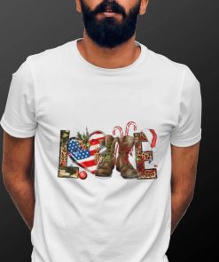 Army Christmas Love Veteran Boots Merry Christmas T Shirt