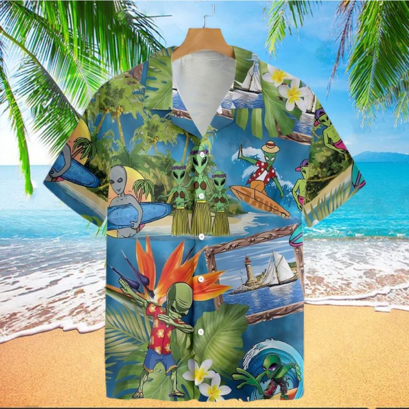Art Alien Tropical Summer Trending Hawaiian Shirt