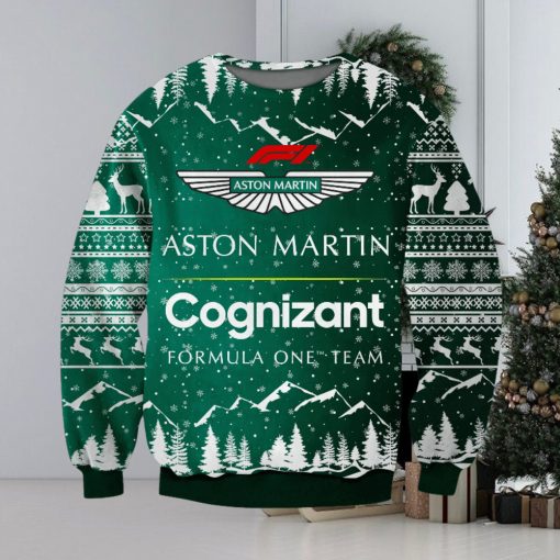 Aston Martin Racing Christmas Print Crew Neck Pullover Sweater