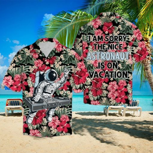 Astronaut On Vacation Hawaiian Shirt Summer Button Up