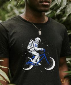 Astronaut riding bike Moon cycle art shirt