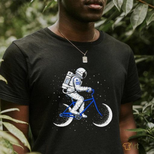 Astronaut riding bike Moon cycle art shirt