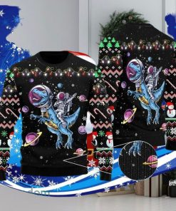 Astronauts Ride A T Rex In Space With The Planet Ugly Christmas Sweater Special Gift For Men Women