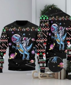 Astronauts Ride A T Rex In Space With The Planet Ugly Sweater Party