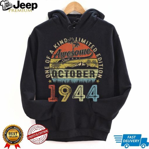 Awesome Since October 1944 Vintage Gift Men 79th Birthday T Shirt