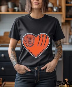 Athlete logos glove heart t shirt