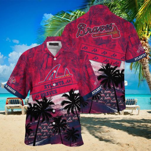 Atlanta Braves MLB Palm Tree Pattern Hawaii Shirt For Sports Fans Unisex Sport Hawaii Shirt