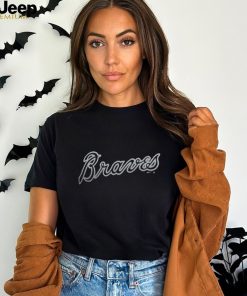 Atlanta Braves Majestic Black 2019 Players' Weekend Wordmark V Neck T Shirt