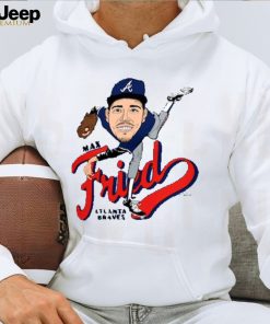 Atlanta Braves Max Fried Homage Light Blue Caricature Tri Blend T Shirt