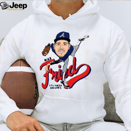 Atlanta Braves Max Fried Homage Light Blue Caricature Tri Blend T Shirt