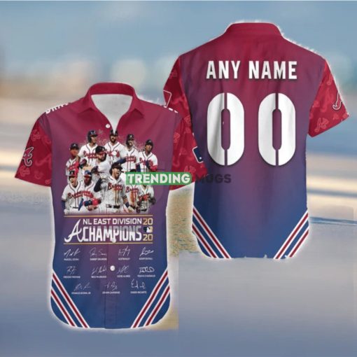 Atlanta Braves NL East Division Champions Great Player Signature Custom Name And Number 3D Hawaiian Shirt