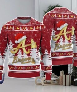 Atlanta Braves Santa Hat Pattern Ugly Christmas Sweater For Men And Women