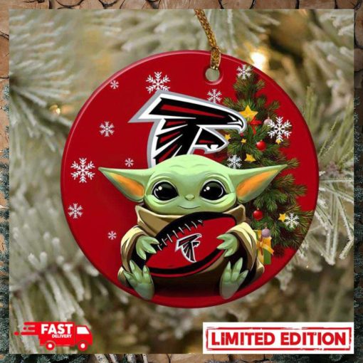 Atlanta Falcons Baby Yoda NFL 2023 Christmas Tree Decorations Ornament