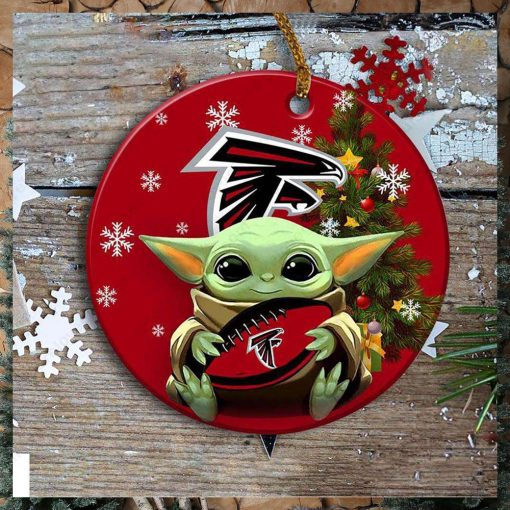 Atlanta Falcons Baby Yoda Ornament Christmas Tree Decorations NFL Gifts