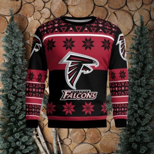 Atlanta Falcons Logo Big Snowflake Pattern Ugly Christmas Sweater