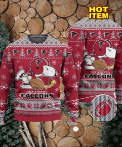 Atlanta Falcons Logos American Football Snoopy Dog Ugly Christmas Sweater Funny Christmas Gift For Sport Fans