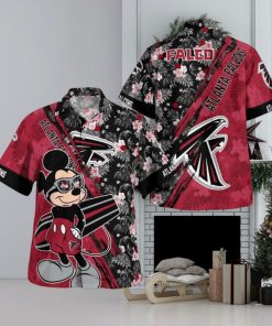 Atlanta Falcons Mickey Mouse Floral Short Sleeve Hawaii Shirt