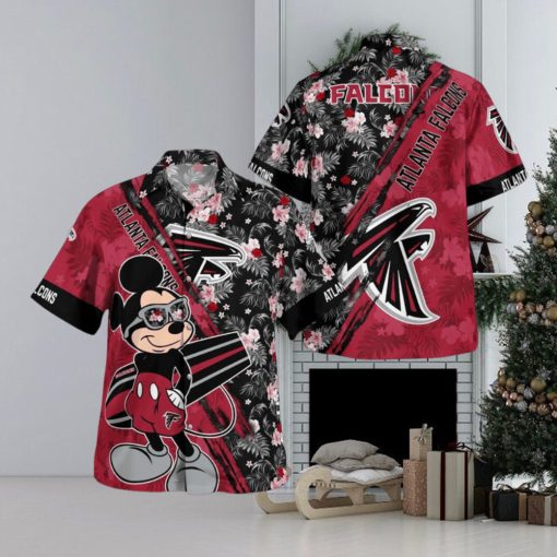 Atlanta Falcons Mickey Mouse Floral Short Sleeve Hawaii Shirt