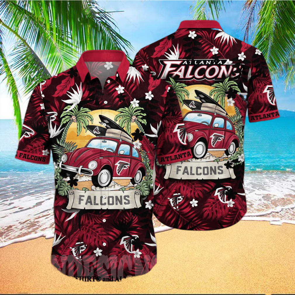 NFL Atlanta Falcons Red Silver Flower Hawaiian Shirt –