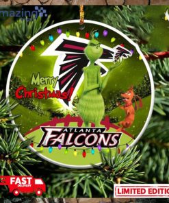 Atlanta Falcons NFL Funny Grinch Christmas Ornament