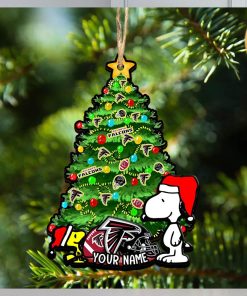 Atlanta Falcons Personalized Your Name Snoopy And Peanut Ornament Christmas Gifts For NFL Fans SP161023130ID03