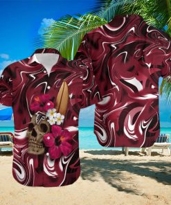 Atlanta Falcons Skull And Flower Hawaiian Shirt Gift For Halloween