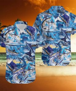 Atlantic Blue Marlin Fishing Unisex Hawaiian Aloha Shirts