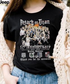 Attack On Titan 10th Anniversary 2013 2023 Memories Shirt